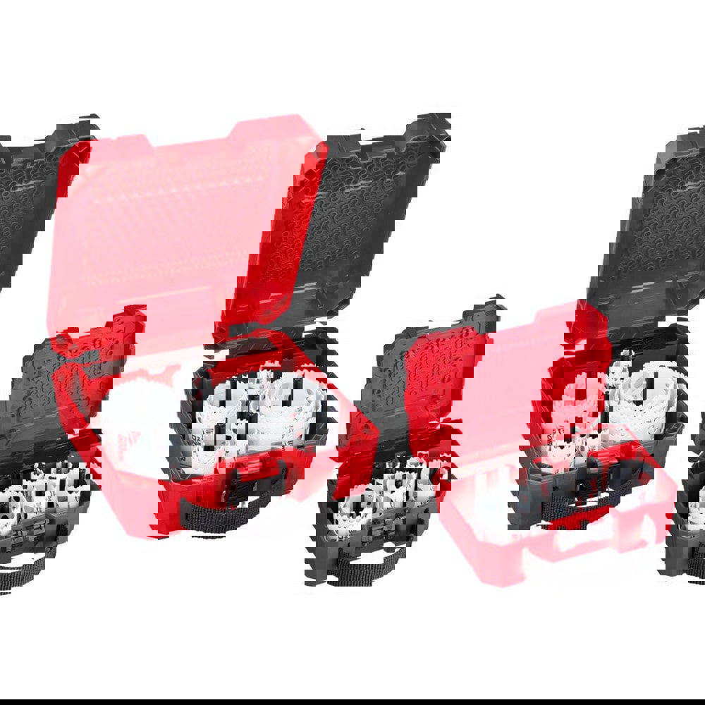 Hole Saw Kits; Minimum Saw Diameter (Decimal Inch): 3/4 ; Maximum Saw Diameter (Decimal Inch): 4-3/4 ; Number of Hole Saws: 14 ; Cutting Edge Style: Toothed ; Material: Bi-Metal ; Material Application: Duct; Metal; Plastic; Steel; Wood